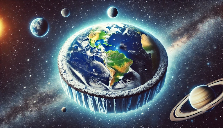 Flat Earth viewed from space