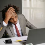 Man having laptop problems