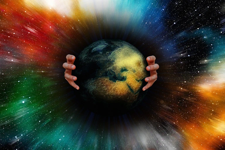 Hands holding planet Earth